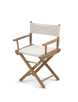 Skagerak Director's Chair: Regiestuhl aus Teakholz mit weißem Canvas für Indoor und Outdoor.